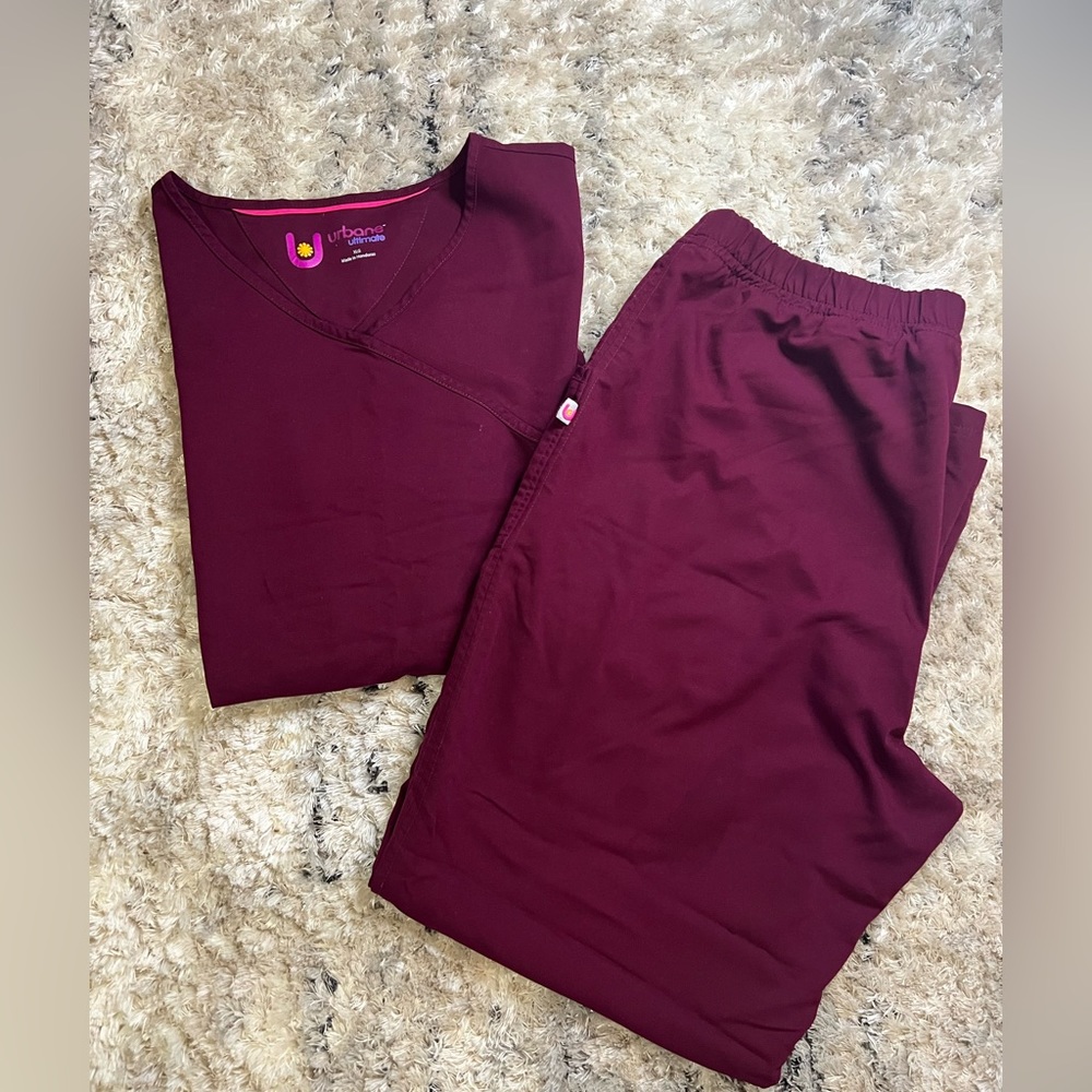 Urbane Burgundy Women's Scrub Set